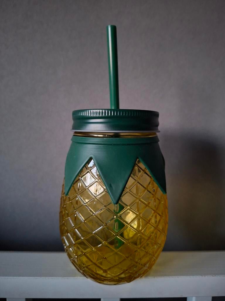 Ananas drinkbeker met rietje - Flying Tiger, Geel, Nieuw, Ophalen of Verzenden, Overige merken