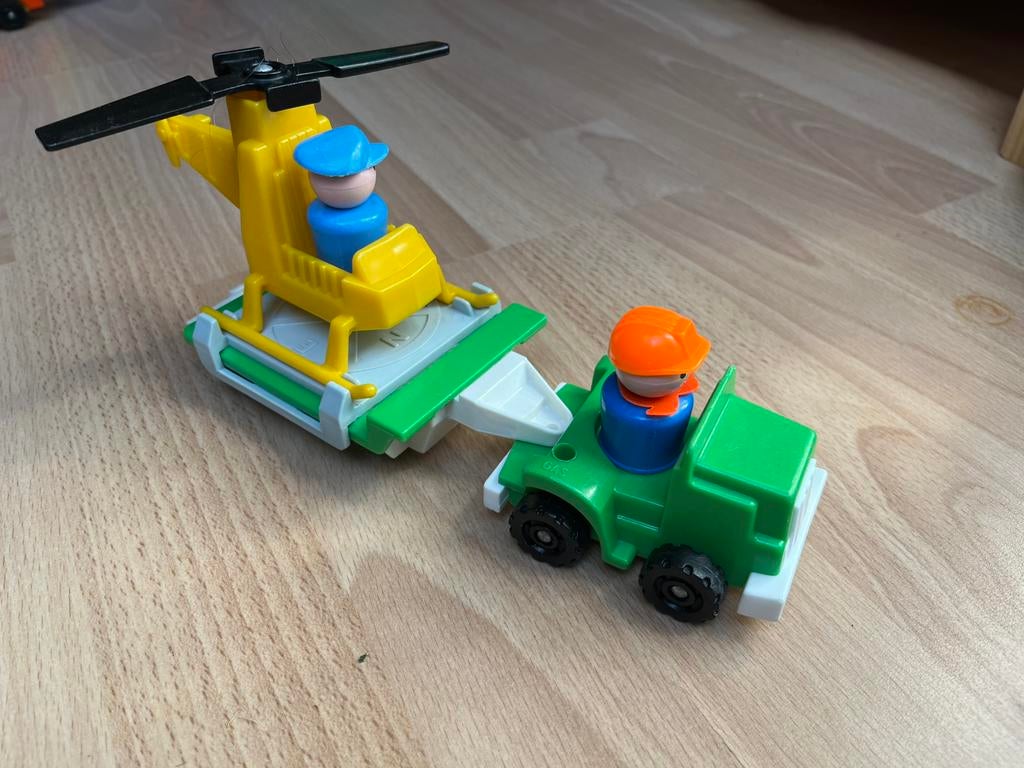 Vintage fisher price helicopter op aanhanger, Ophalen of Verzenden, Gebruikt, Auto of Voertuig