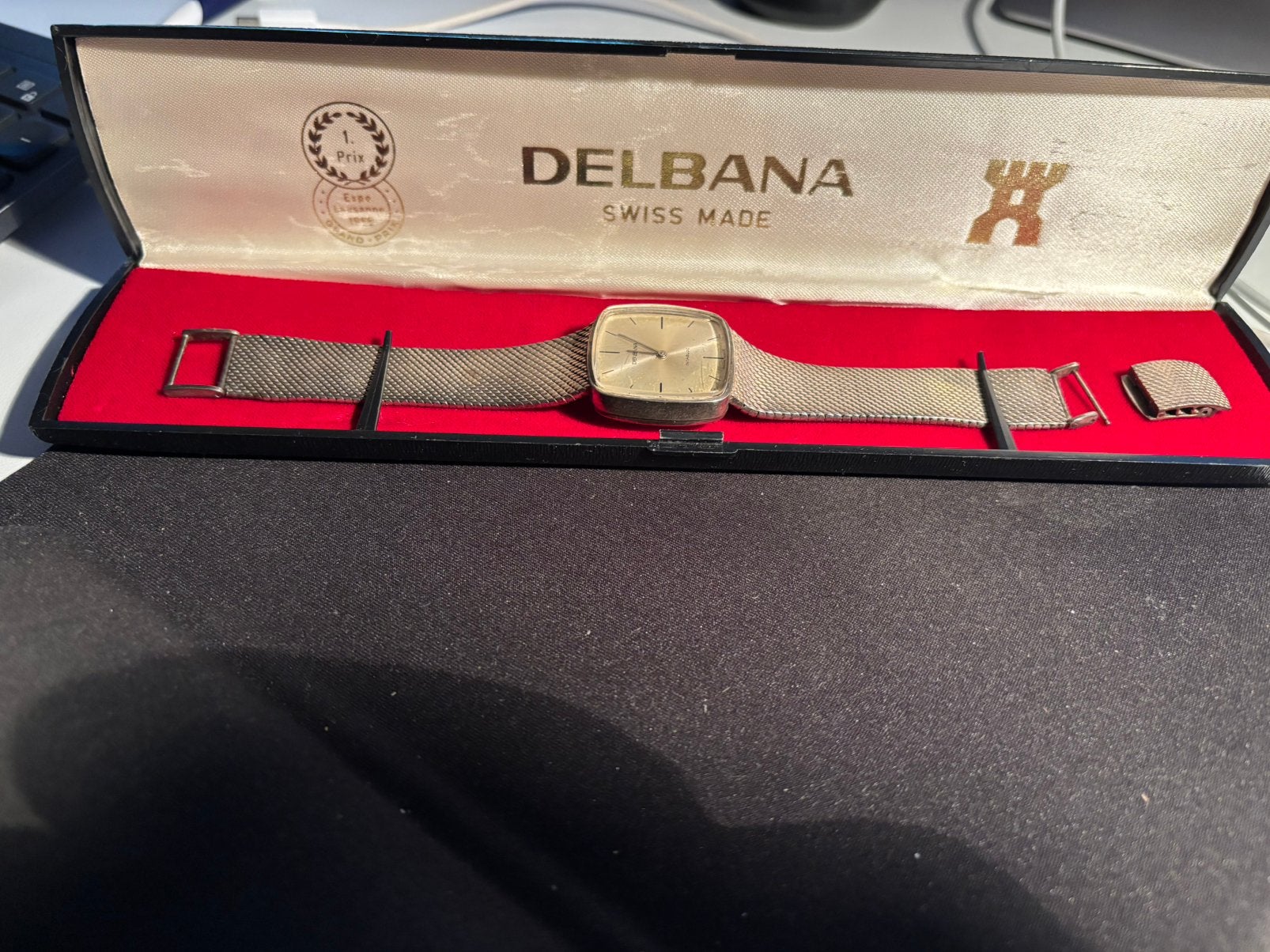 Vintage Sterlin silver Delbana horloge, Ophalen of Verzenden, Gebruikt