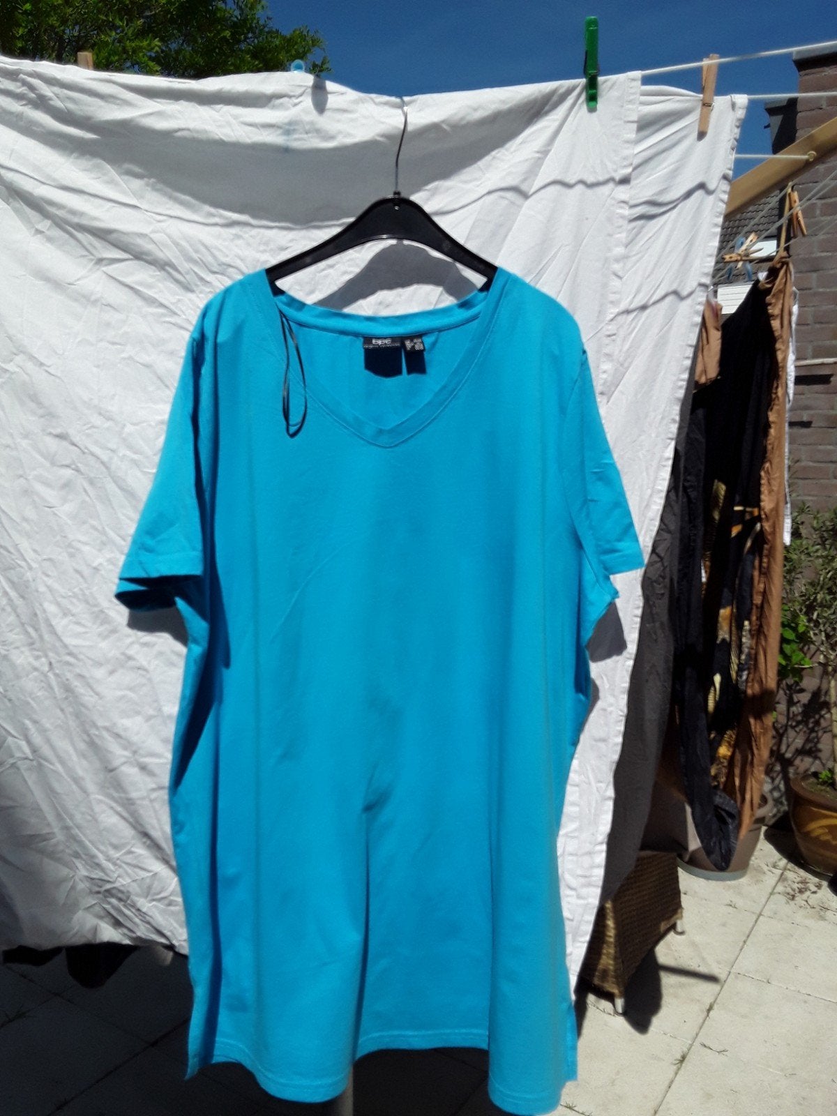 BPC Bonprix Collection V-hals T-shirt Maat 46/48 (XL), Blauw, BPC Bonprix Collection, Maat 46/48 (XL) of groter, Ophalen of Verzenden