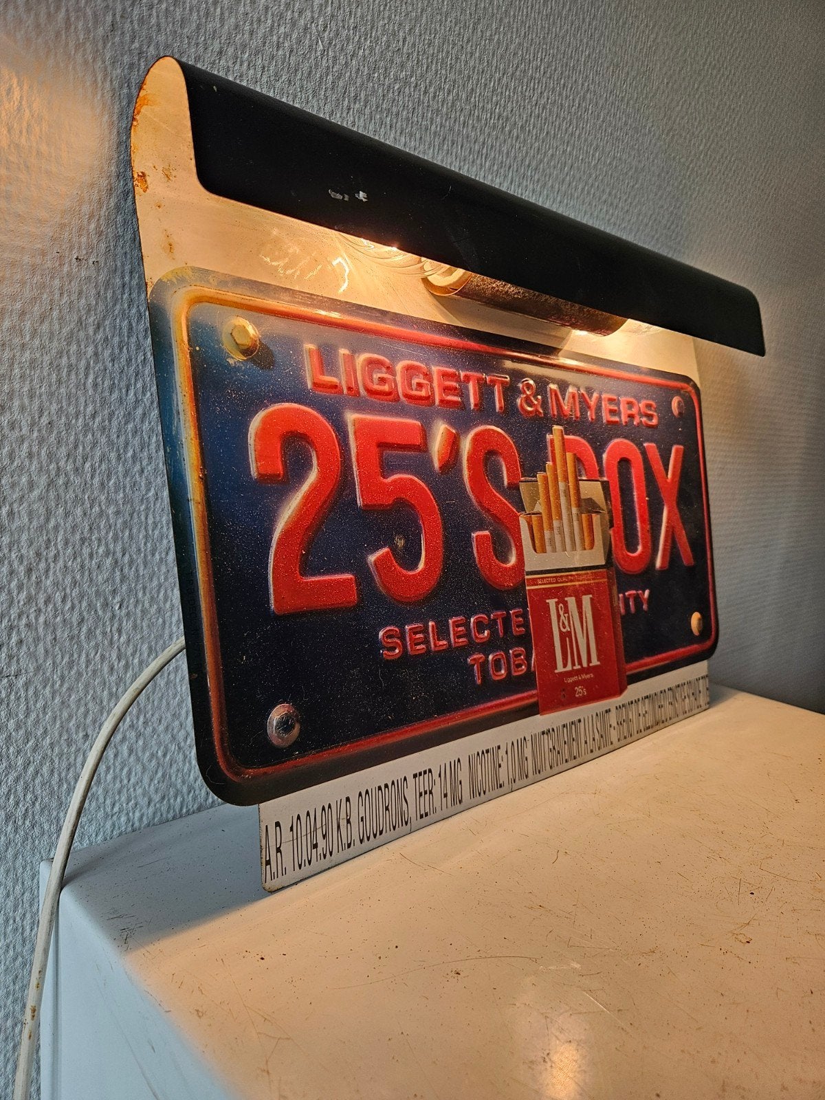 Vintage L&M Sigaretten Lichtbak - Reclamebord, Ophalen of Verzenden, Gebruikt, Lichtbak of (neon) lamp