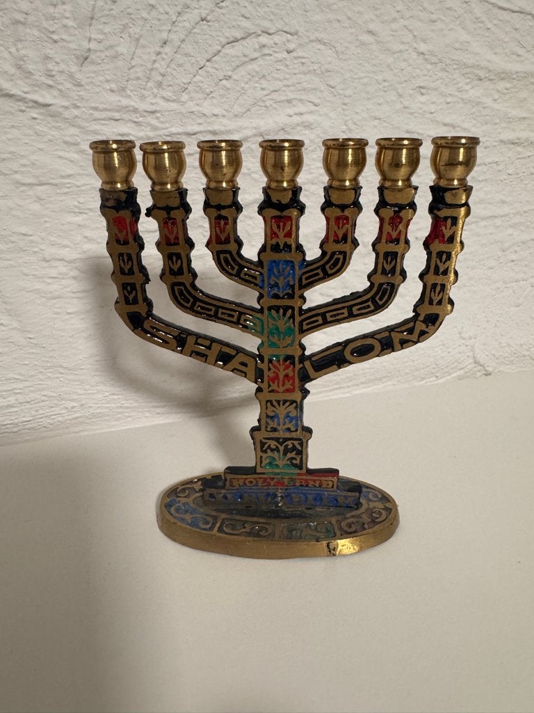 joodse kandelaar uit nalatenschap, Ophalen of Verzenden, Koper of Brons