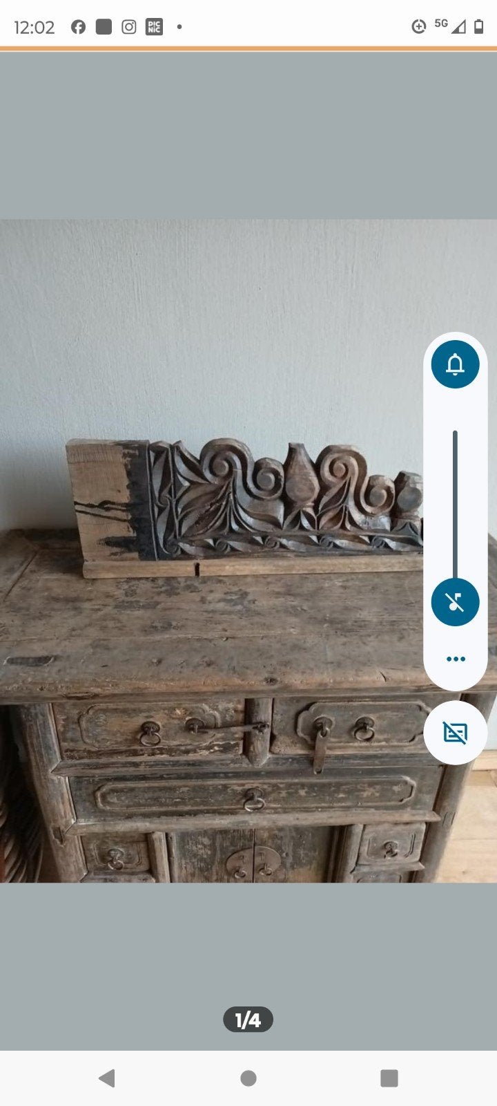 Oud houten ornament, Ophalen
