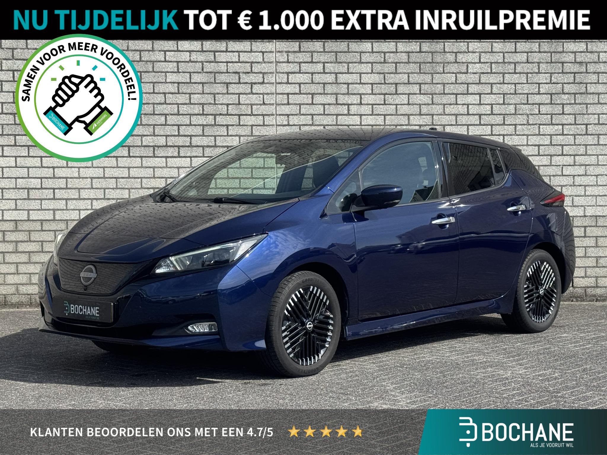 Nissan LEAF Tekna 40 kWh | SOH 91%| | 360° Camera | ProPILO, Blauw, Nissan Nederland BV, Elektrisch, Herikerbergweg 214
1101 CM  Amsterdam, NL