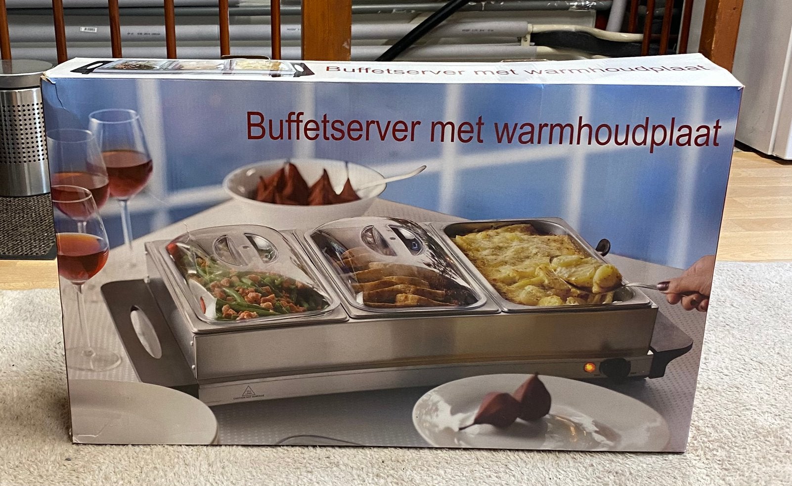 Buffetsever met warmtehoudplaat, Witgoed en Apparatuur, Gourmetstellen, Ophalen of Verzenden, Nieuw, 4 t/m 7 personen