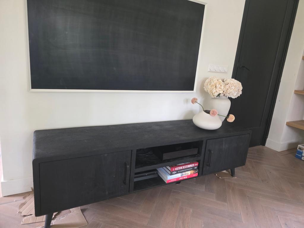 Dressoir zwart mangohout, Ophalen of Verzenden, Zo goed als nieuw, 25 tot 50 cm, Minder dan 100 cm