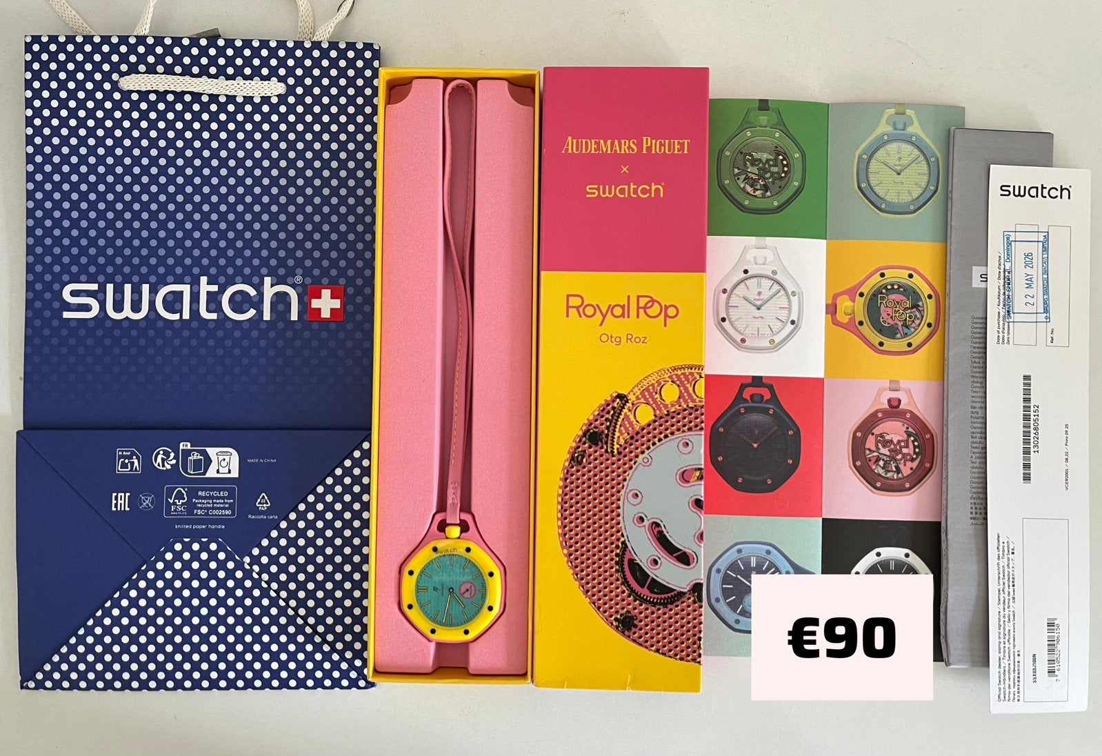 Swatch x Audemars Piguet Royal Pop Otg Roz Zakhorloge, Sieraden, Tassen en Uiterlijk, Horloges | Dames, Swatch, Nieuw, Ophalen of Verzenden