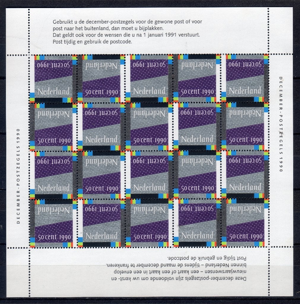 Nvph v1461 postfris decemberzegels 1990, Postzegels en Munten, Postzegels | Nederland, Ophalen of Verzenden, Na 1940, Postfris