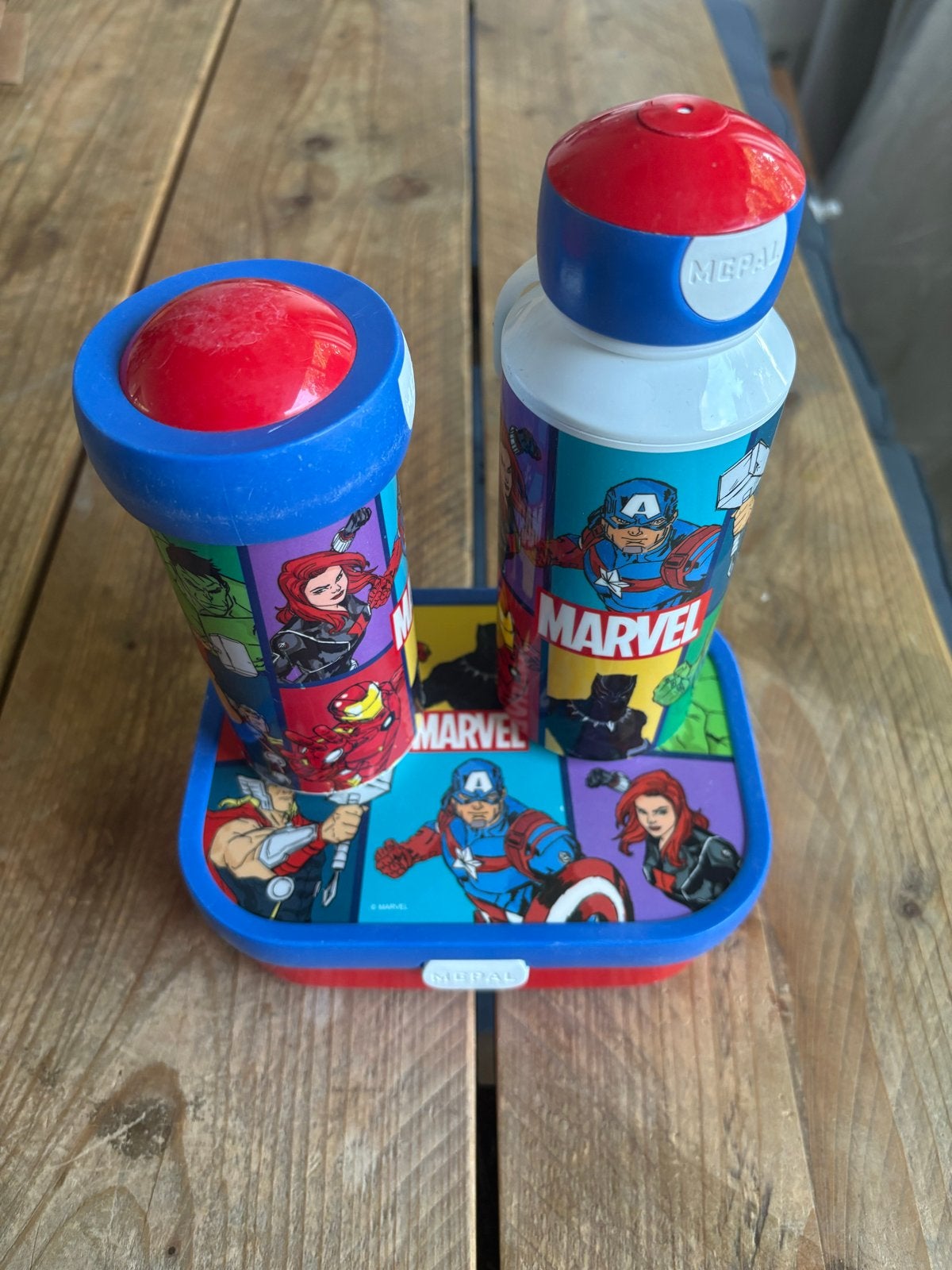 Mepal Marvel Avengers Lunchbox en Drinkfles Set, Diversen, Ophalen of Verzenden, Gebruikt
