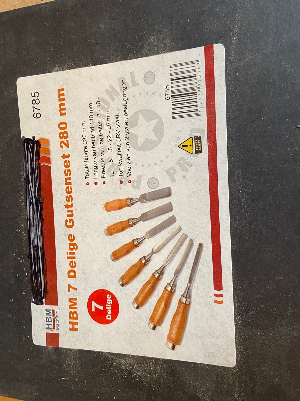 7 delige Gutsenset  8,10,12,15,18,22 en 25 mm, Ophalen, Nieuw, Beitel