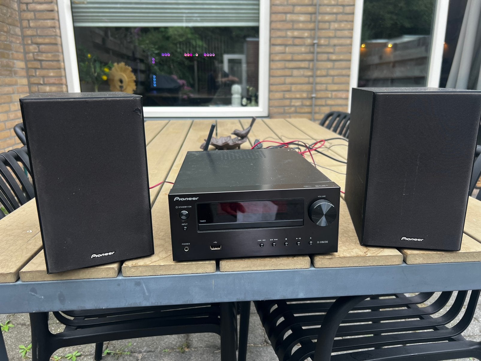 Pioneer sound system met speakers, Ophalen, MP3-aansluiting, Tuner of Radio, Zo goed als nieuw