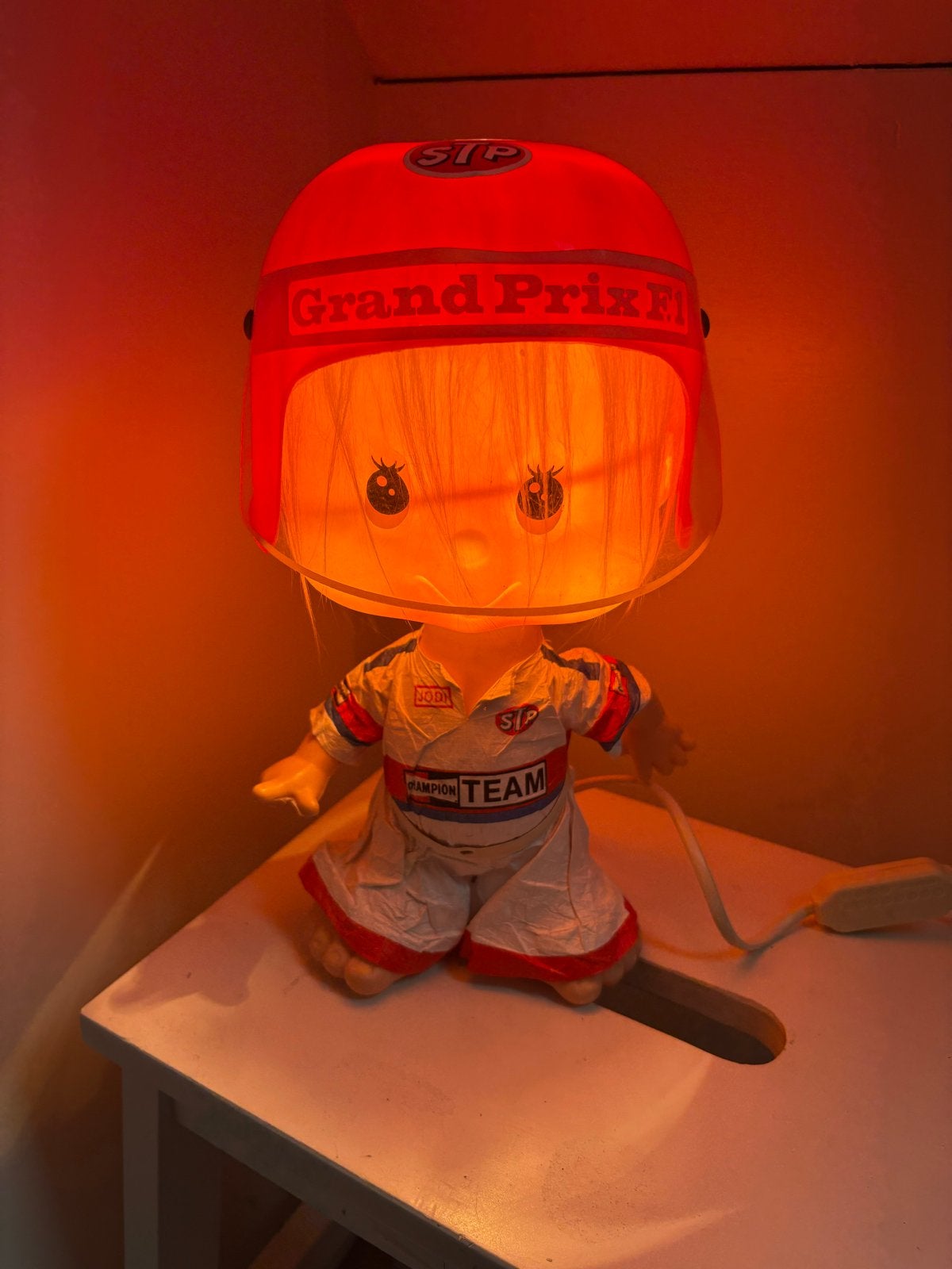 Zeldzame Vintage F1 Bobblehead Tafellamp - Linea Zero Jaren, Verzenden, Gebruiksvoorwerp