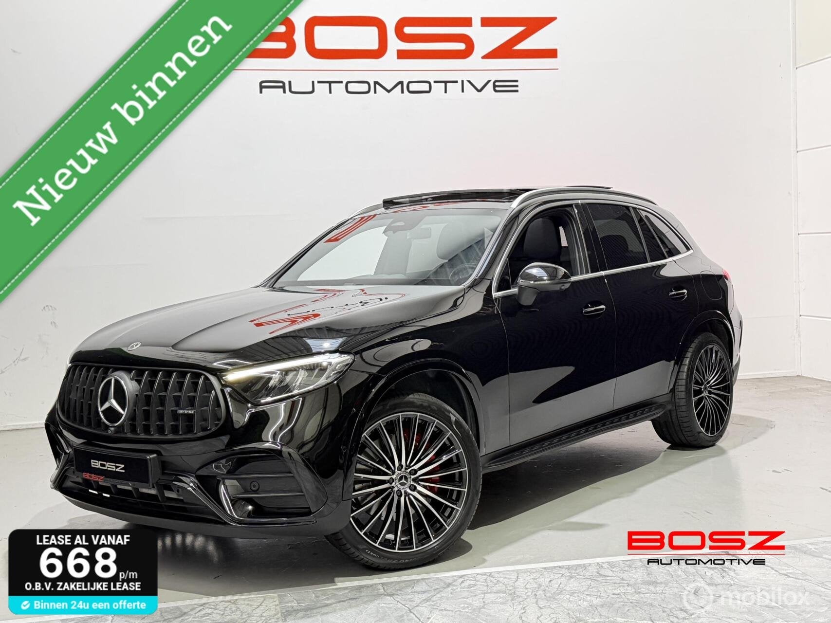 Mercedes GLC-klasse 300e 4MATIC AMG Line PANO 360 BUR MEMORY, Auto's, Automaat, Dealer onderhouden, Zwart, Leder en Stof