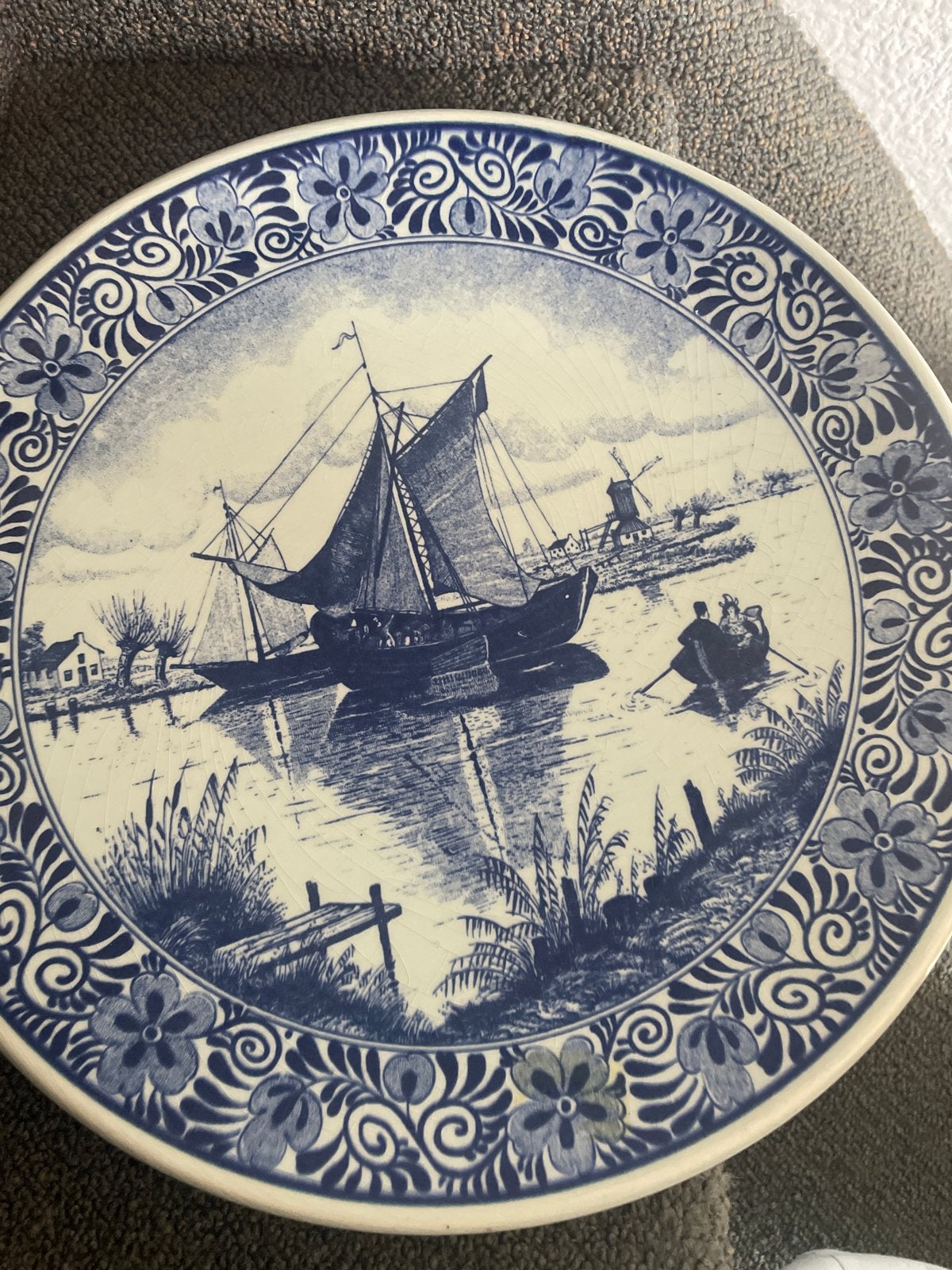 Delfts Blauw Wandbord - Hollandse Scène, Ophalen of Verzenden