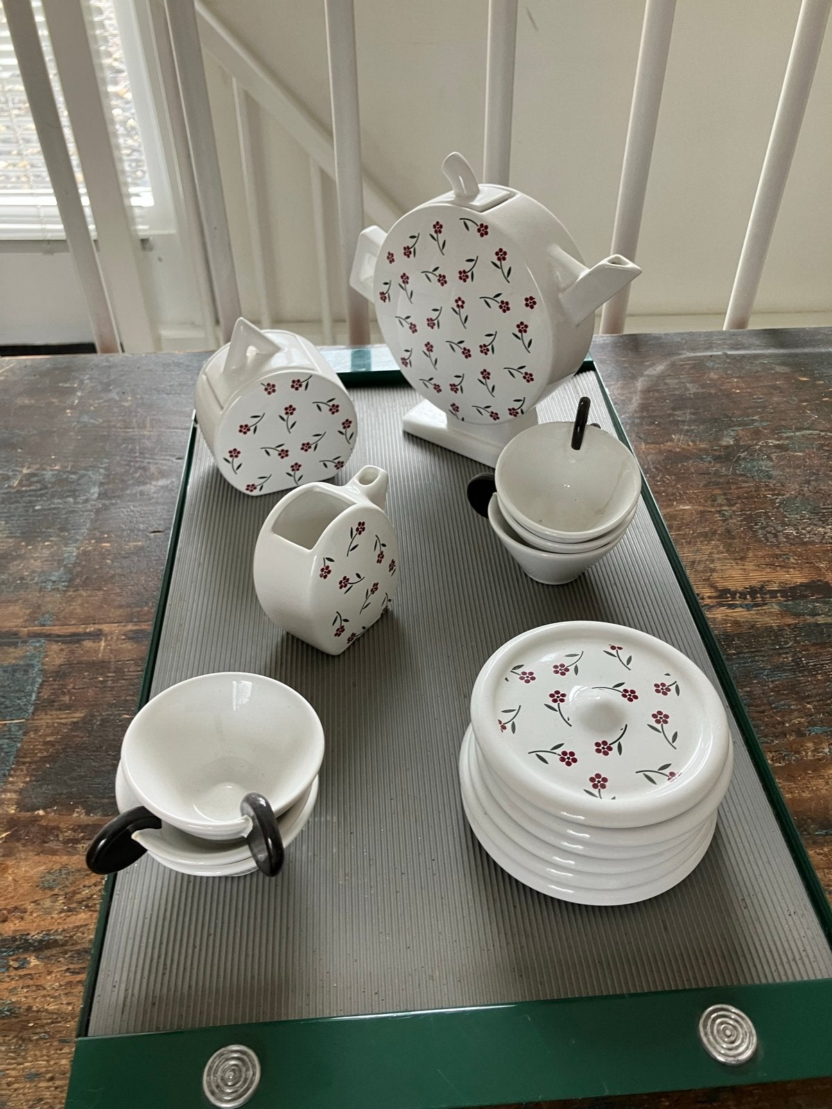 Design theeservies met dienblad - MAS Italy, Ophalen, Gebruikt, Keramiek, Overige stijlen