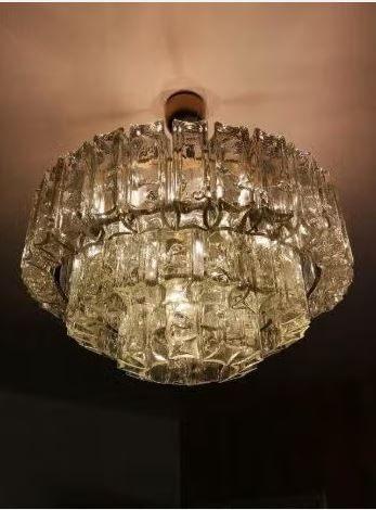 vintage xl Designer Doria kroonluchter mid-century, Ophalen, Zo goed als nieuw, Glas, Mid-century