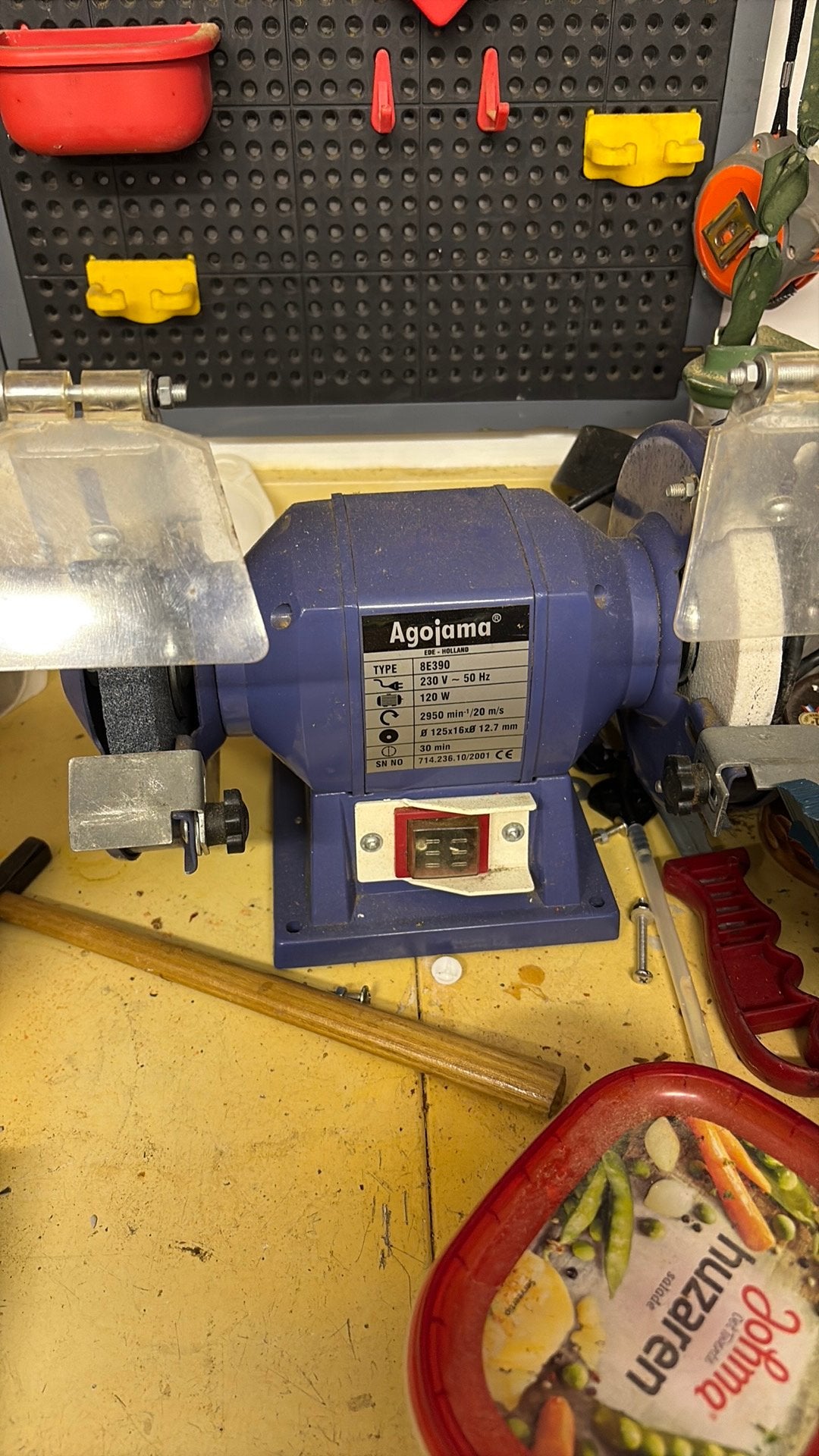 Agojama 8E390 slijpmachine, Ophalen, Gebruikt, Minder dan 700 watt, Werkbankslijpmachine
