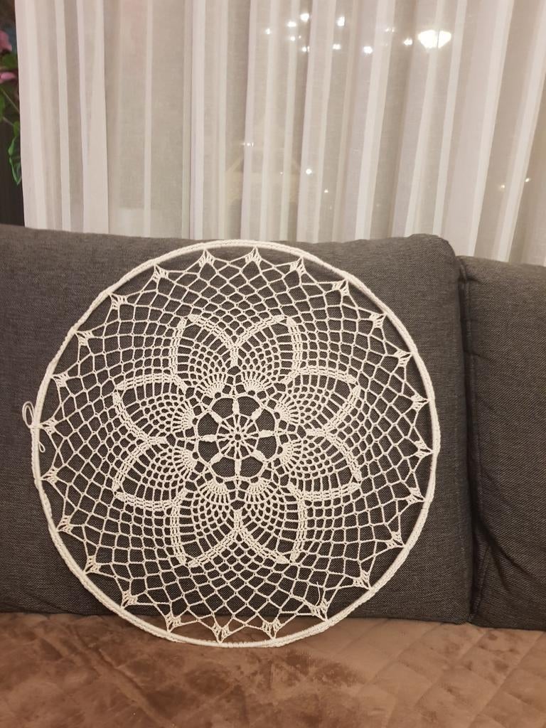 Gehaakte mandala 40 cm beige, Ophalen of Verzenden, Nieuw
