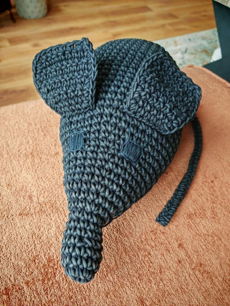 Gehaakte Olifant Knuffel van Anne-Claire Petit, Overige merken, Grijs, Ophalen of Verzenden, Zo goed als nieuw
