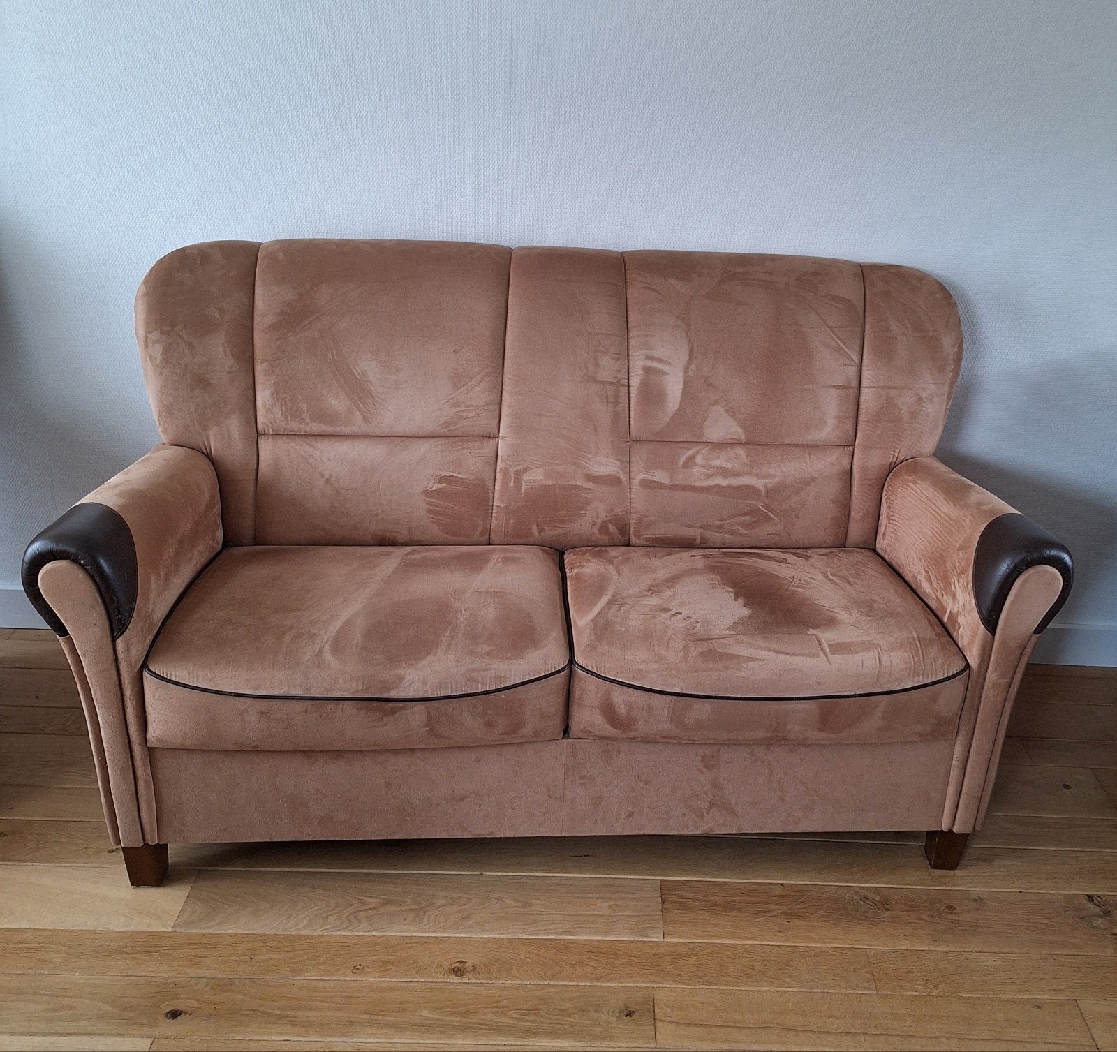 Comfortabele bank met twee bijpassende stoelen, Ophalen, Gebruikt, Leer, Klassiek