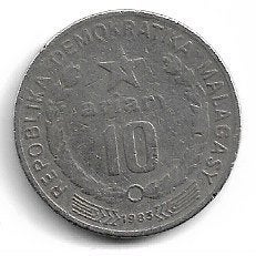 Madagascar 10 Ariary 1983, Ophalen of Verzenden, Overige landen