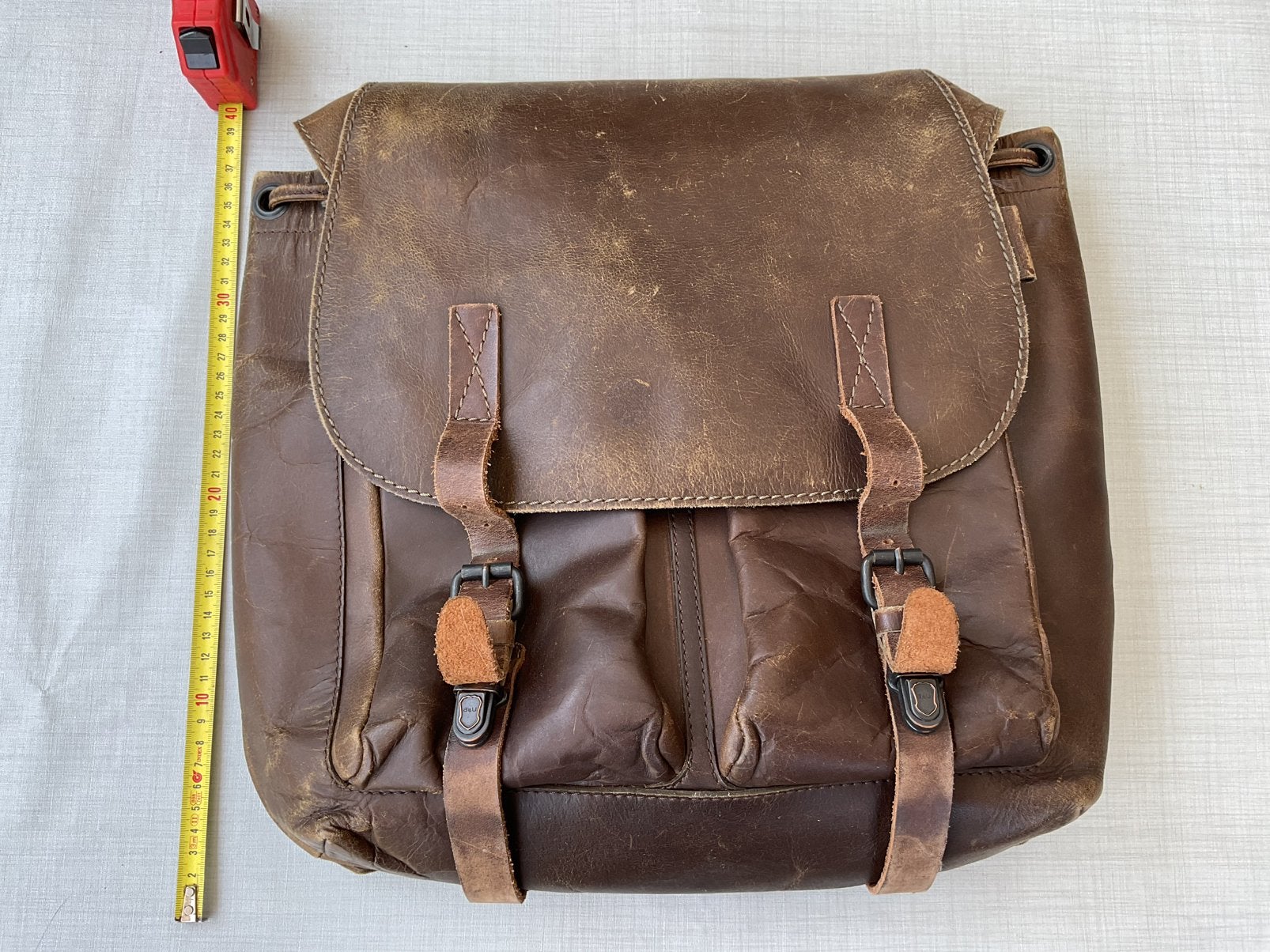 Aunts&uncles bruine lederen tas, Sieraden, Tassen en Uiterlijk, Tassen | Schooltassen, Bruin, Leer, 30 tot 40 cm, Gebruikt