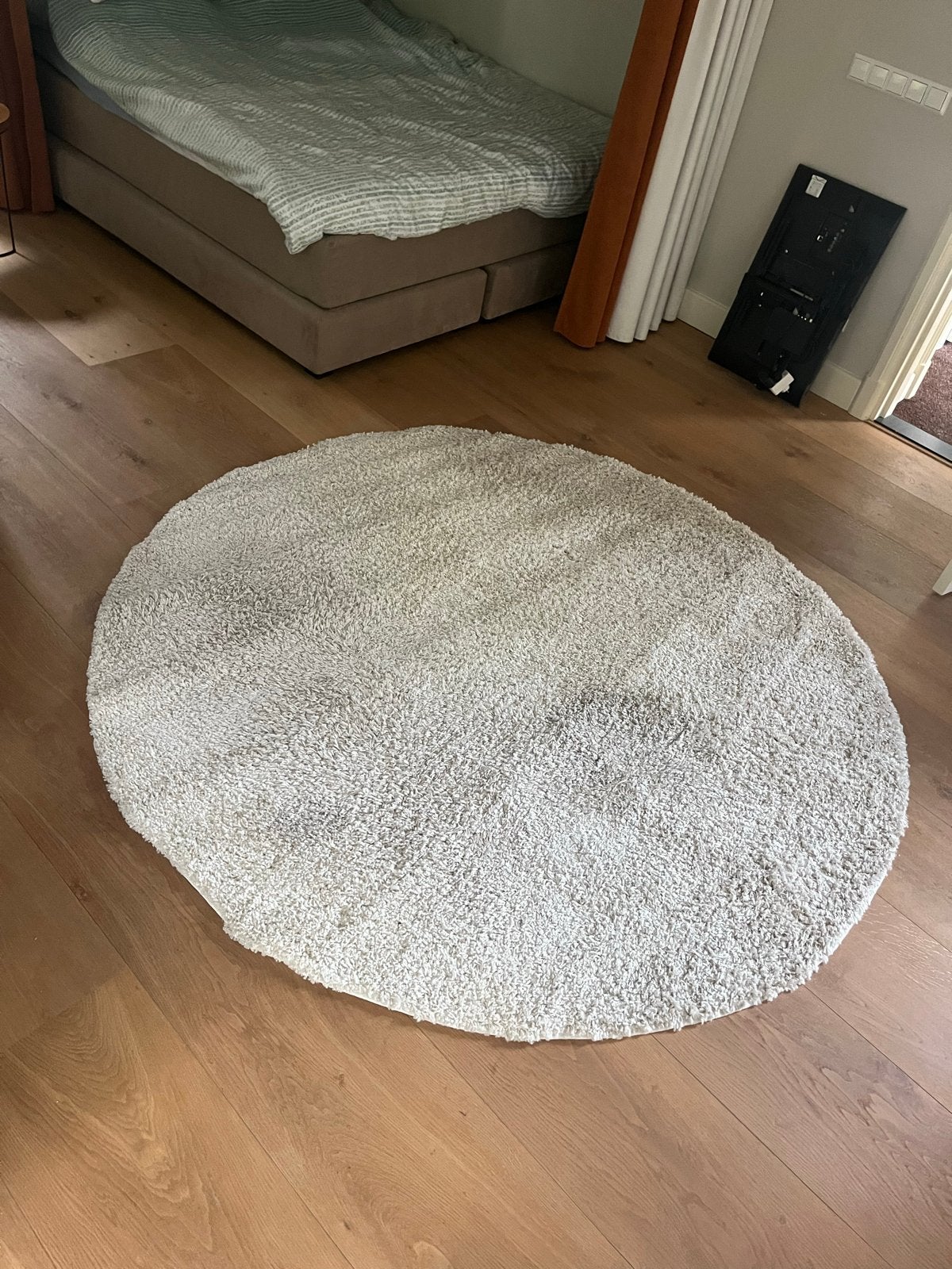Rond vloerkleed, cream, 200cm x 200cm, Ophalen, Gebruikt, Wit, Rond