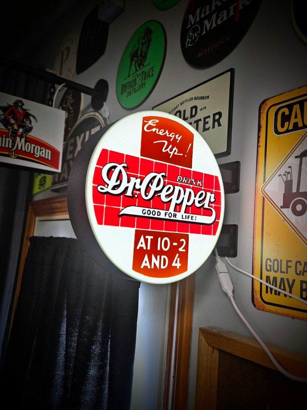 Dubbele Dr Pepper LED Lichtbak - Unieke Decoratie, Ophalen of Verzenden, Nieuw, Lichtbak of (neon) lamp