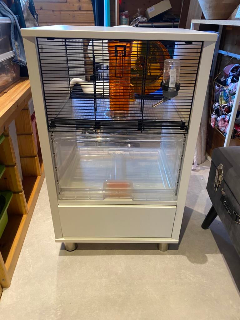 Hamsterkooi meubel, Omlet de Qute (wit), Kooi, Minder dan 75 cm, Zo goed als nieuw, Muis