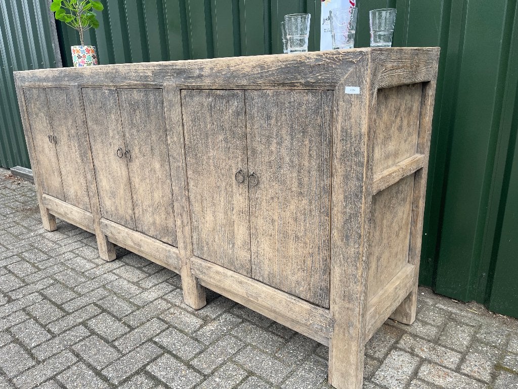 Dressoir 229 cm antiek Elm houten exclusief Uniek item, 1 of 2 laden, Dressoir 229cm antiek Elm hout Uniek item voorraad-kwaliteit