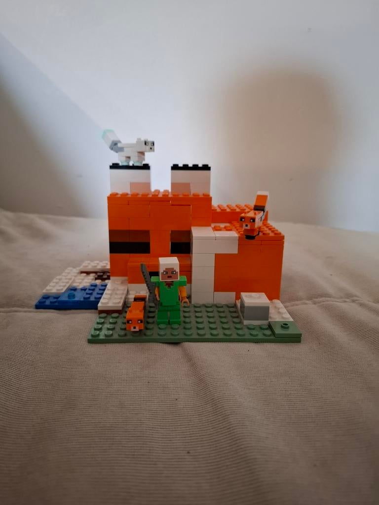 Minecraft Lego Vossen Huisje met Figuren, Ophalen of Verzenden, Zo goed als nieuw, Overige merken