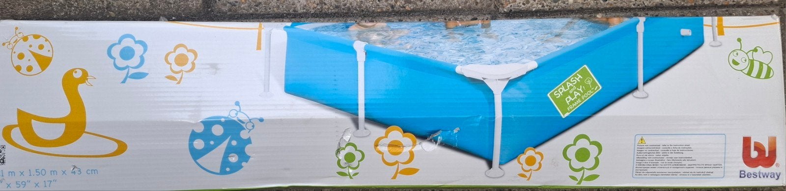Bestway zwembad   kinderbad 221x150x43 cm, Ophalen, Minder dan 80 cm, Nieuw, Minder dan 200 cm