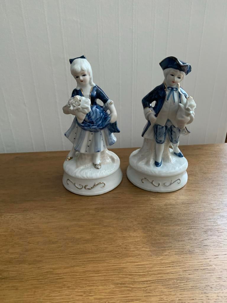 Vintage Porseleinen Beeldjes - Muziekdoos, Ophalen of Verzenden, Gebruikt, Mens
