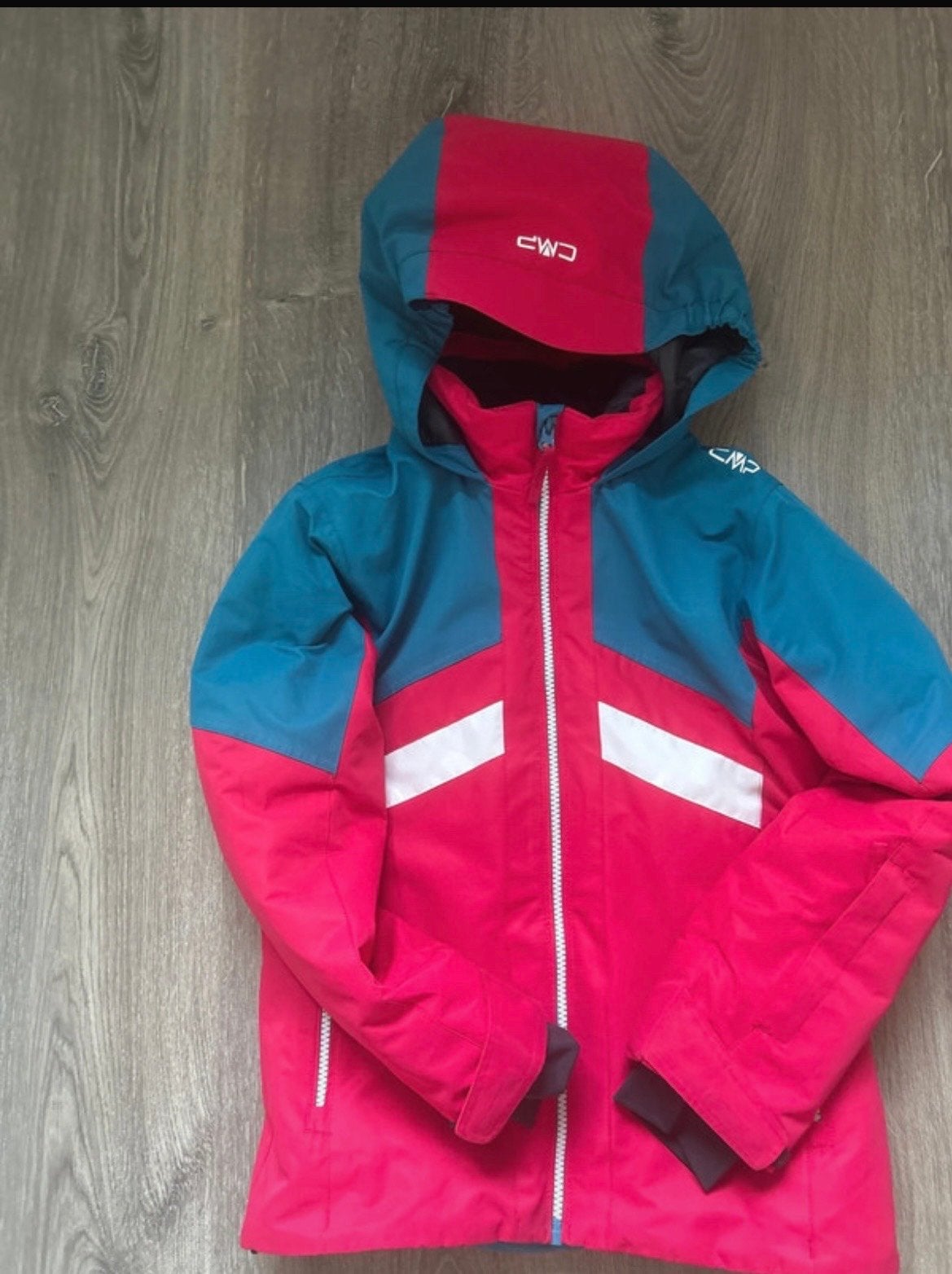CMP ski-jas maat 140 - rood/blauw, Ophalen of Verzenden, Gebruikt, Jongen of Meisje, Jas