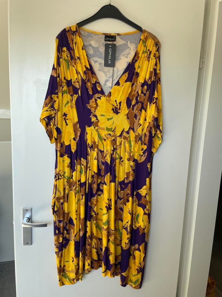 Nieuwe jurk Janna water ink yellow dessin van ophilia 52/54, Jurk, Geel, Nieuw, Nvt