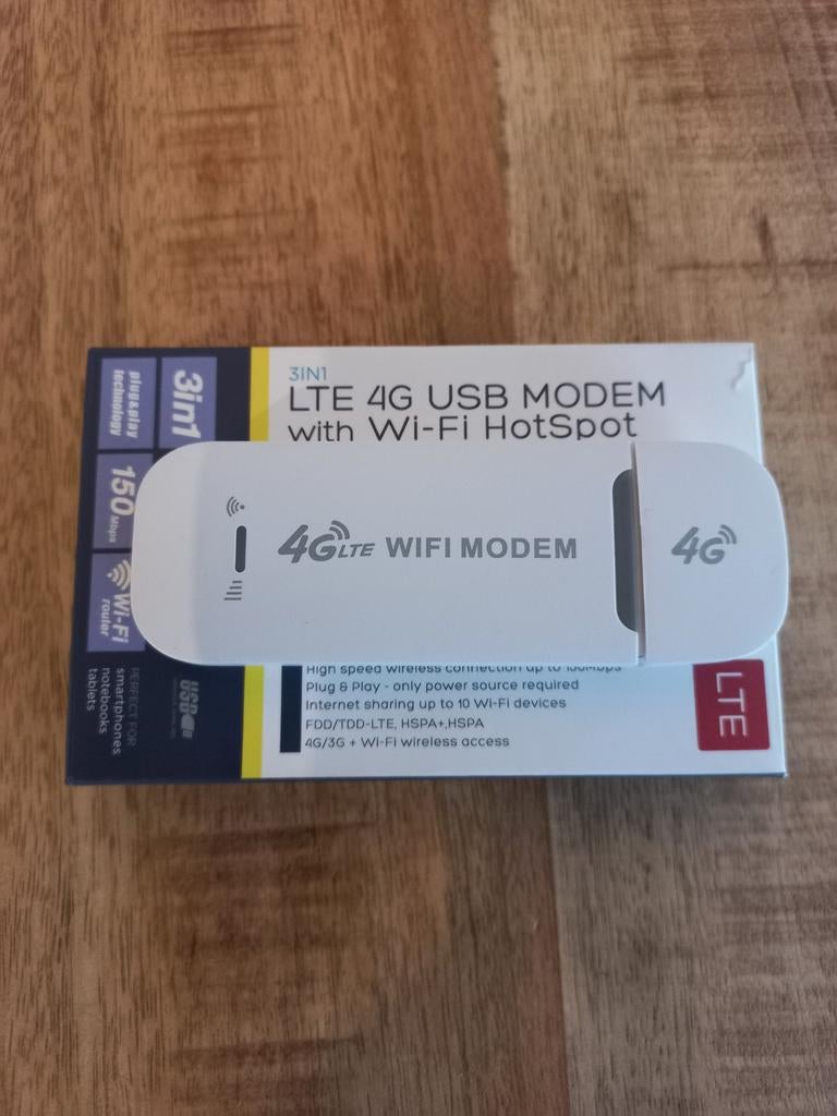 LTE 4G USB Modem met Wi-Fi Hotspot - Plug & Play, Ophalen of Verzenden