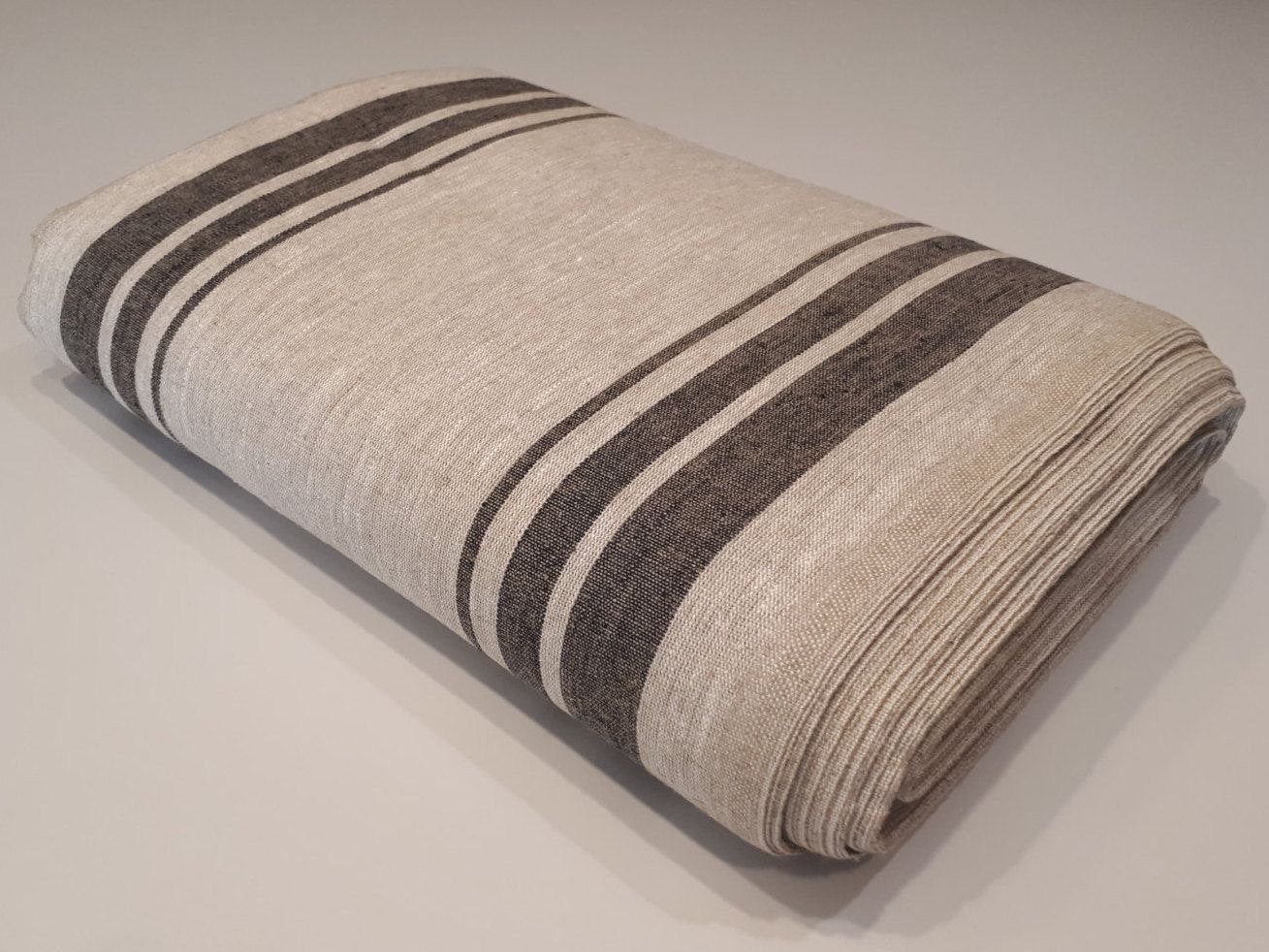 Linnen 50 cm breed Naturel Zwart, Ophalen of Verzenden