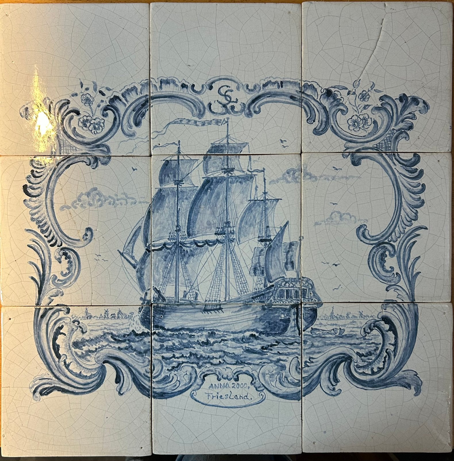 Prachtig Authentieke 3master op 9 tegeltjes Friesland 2000, Ophalen of Verzenden