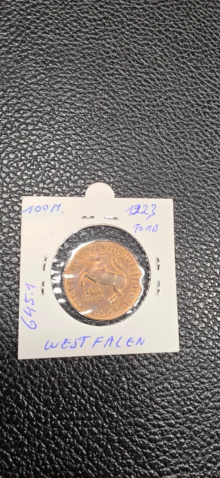 Duits notgeld 100 mark 1923 Westfalen 645.1 tombak, Ophalen of Verzenden, Duitsland, 2 euro