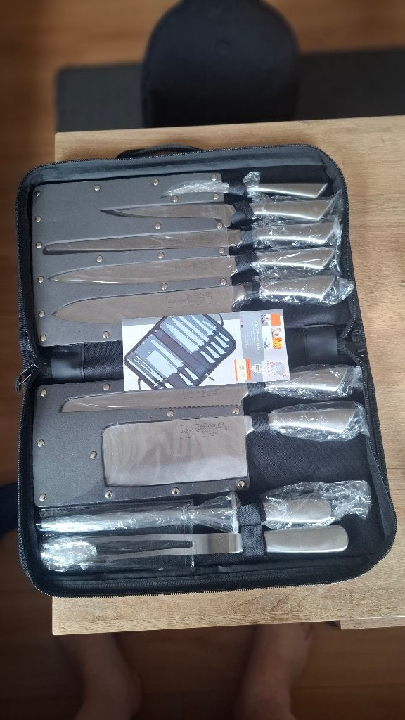 9-delige messenset, Bestekset, Nieuw, Ophalen of Verzenden, Rvs of Chroom