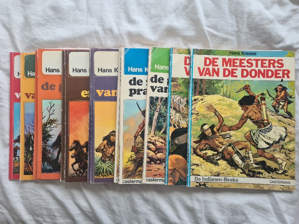 Hans Kresse - De Indianen-Reeks - 10 stripboeken, Gelezen, Ophalen of Verzenden, Hans Kresse, Meerdere stripboeken