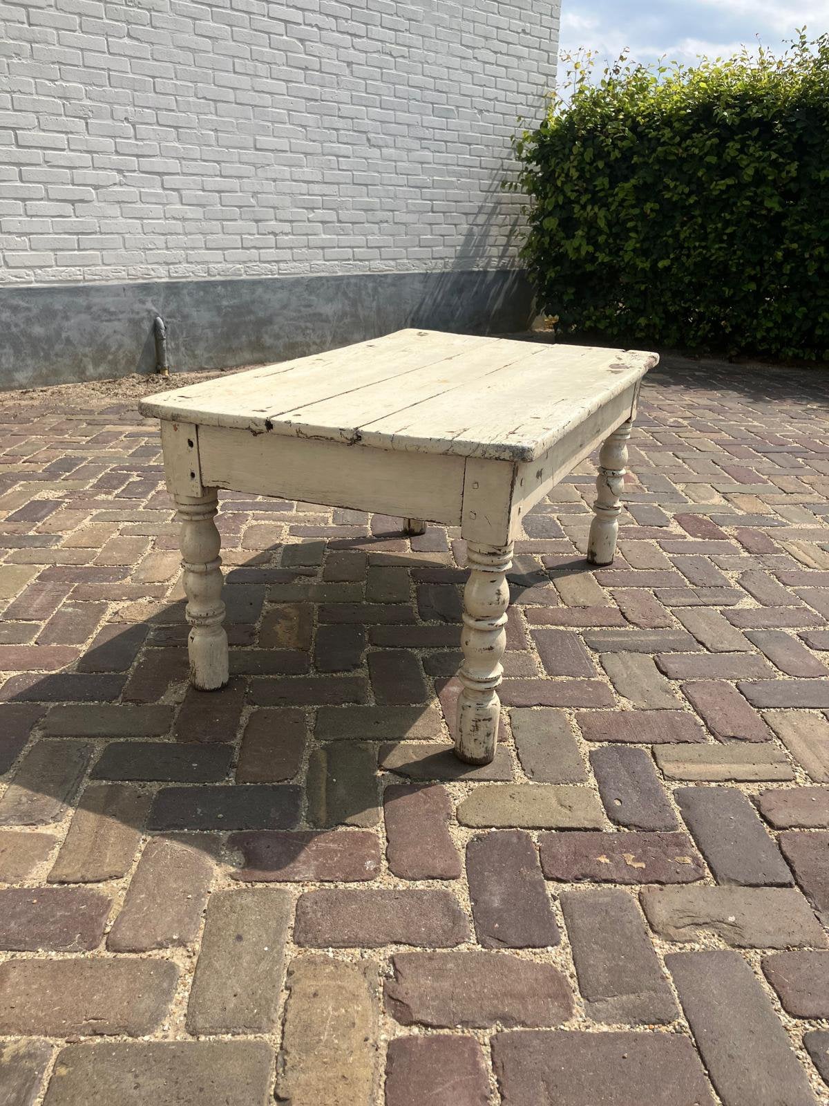Landelijke brocante salontafel, Ophalen, 100 tot 150 cm, 50 tot 100 cm, Zo goed als nieuw