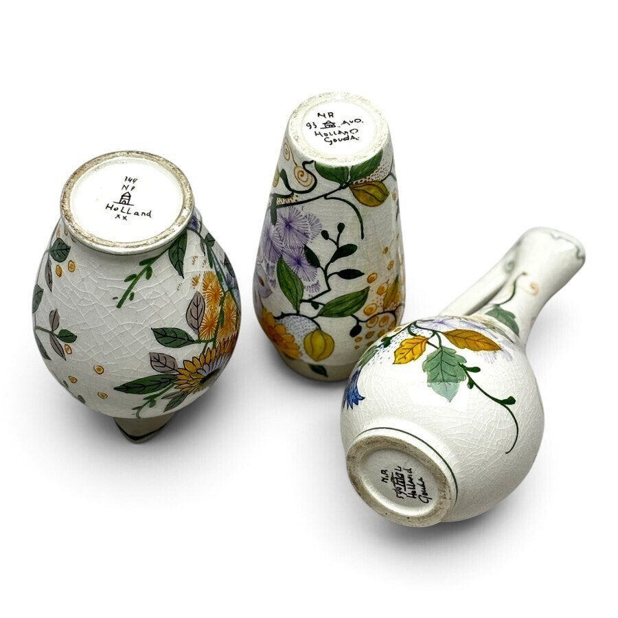 Gouds plateel (3x), Ophalen of Verzenden