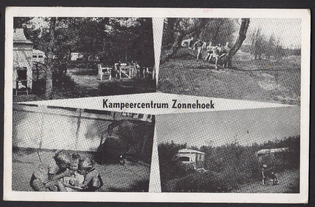 Hilversum, Kampeercentrum Zonnehoek, 4-luik, gebruikt 1960, Verzenden, 1960 tot 1980, Gelopen, Noord-Holland