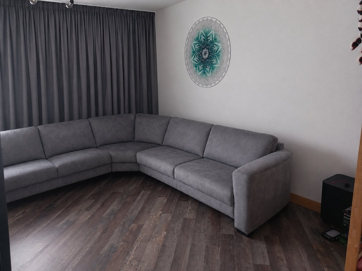 Grijs gordijn 5 meter met dubbele plooi (Kwantum), Huis en Inrichting, Stoffering | Gordijnen en Lamellen, Plooiafwerking, Gebruikt