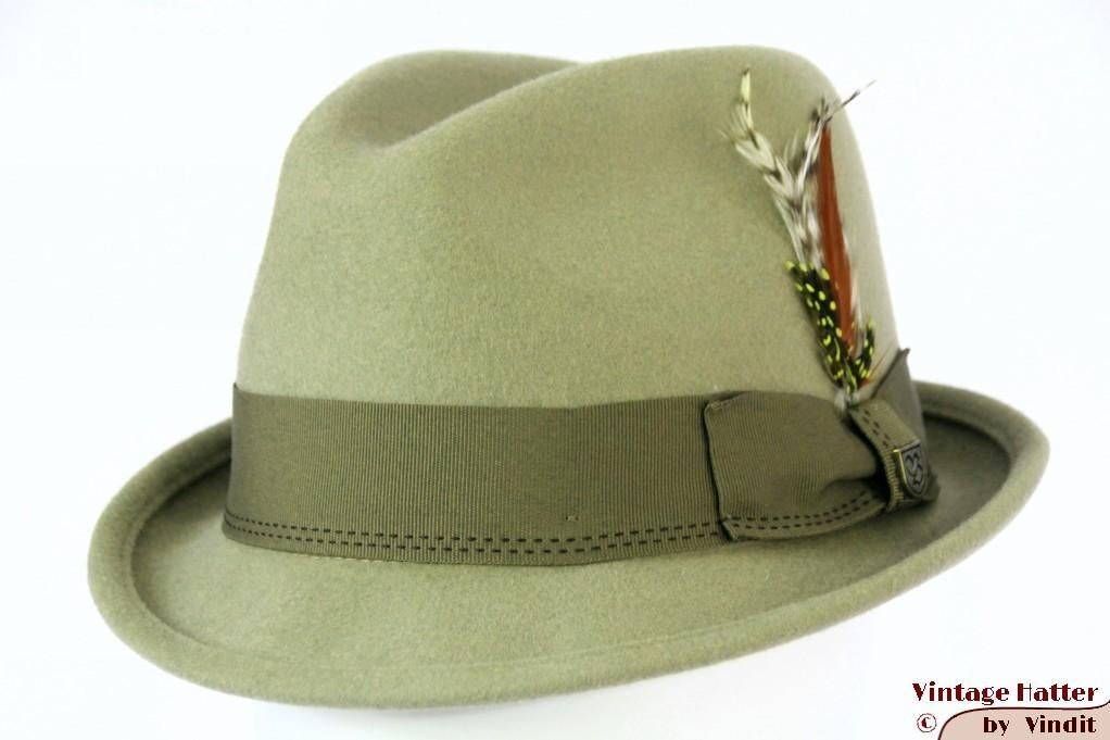 Brixton Gain gleufhoed zacht groen 56 en 58 (M) Nieuw Sample, Hoed, Nieuw, Ophalen of Verzenden, 57 cm (M, 7⅛ inch) of minder