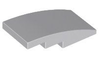 Lego dakpannen/slope curved 4x2 lichtblauw grijs  4 stuks, Ophalen of Verzenden, Gebruikt, Losse stenen, Lego
