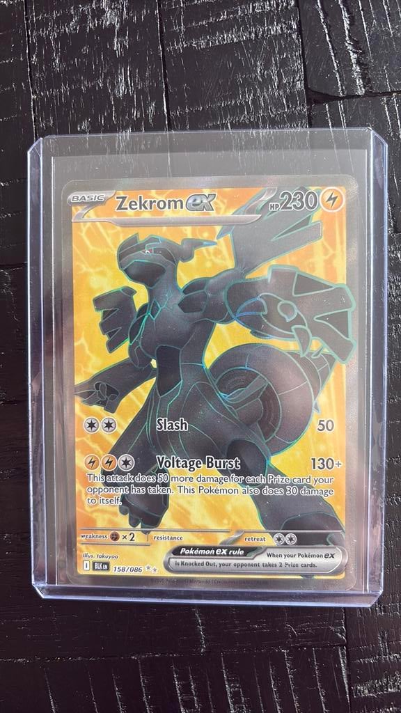 Pokemon Black Bolt Zekrom EX, Ophalen of Verzenden, Zo goed als nieuw, Losse kaart