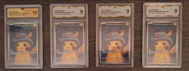 Pokémon Pikachu met Grijze Vilten Hoed. van Gogh. 10/9/Error, Ophalen of Verzenden, Nieuw, Meerdere kaarten