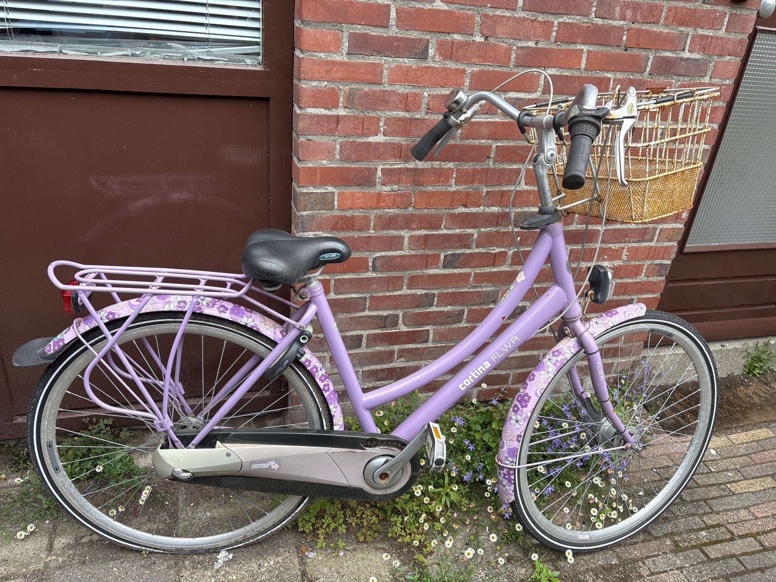 Cortina U3 Utility Fiets F.L.W.R. - Lavendelpaars, Gebruikt, Versnellingen, 56 cm of meer, Ophalen